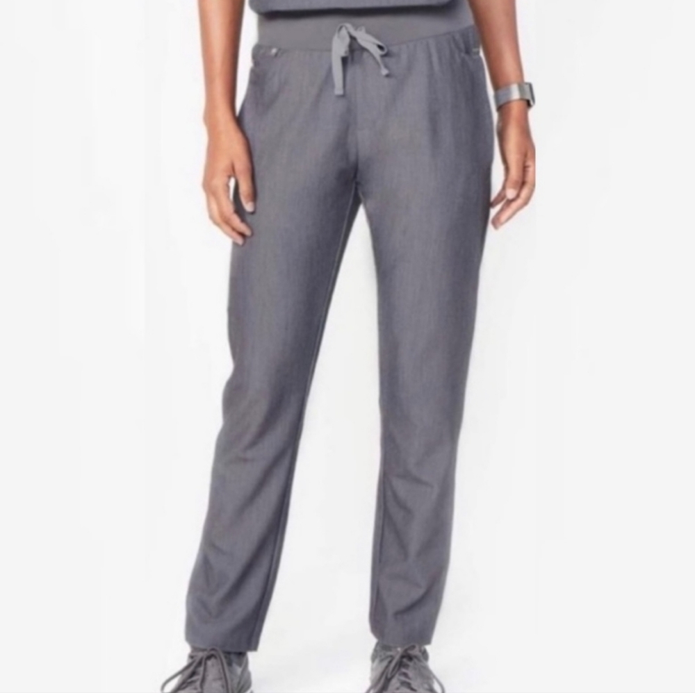 FIGS Castelar Skinny Scrubs Pants Snap Pocket Graphite Gray Size XS
